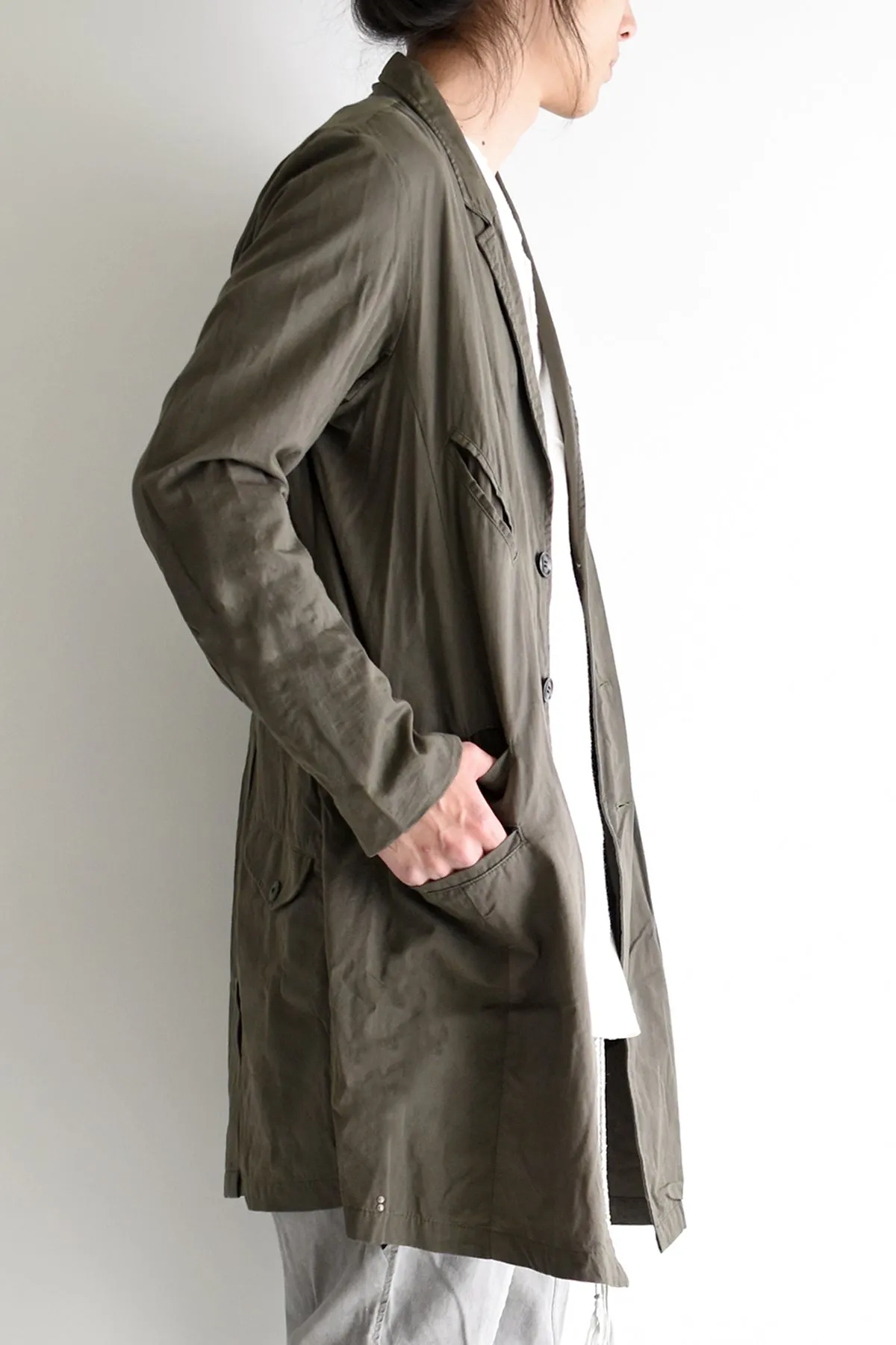 1901-JK04A Organic Cotton Multipul Coat Khaki