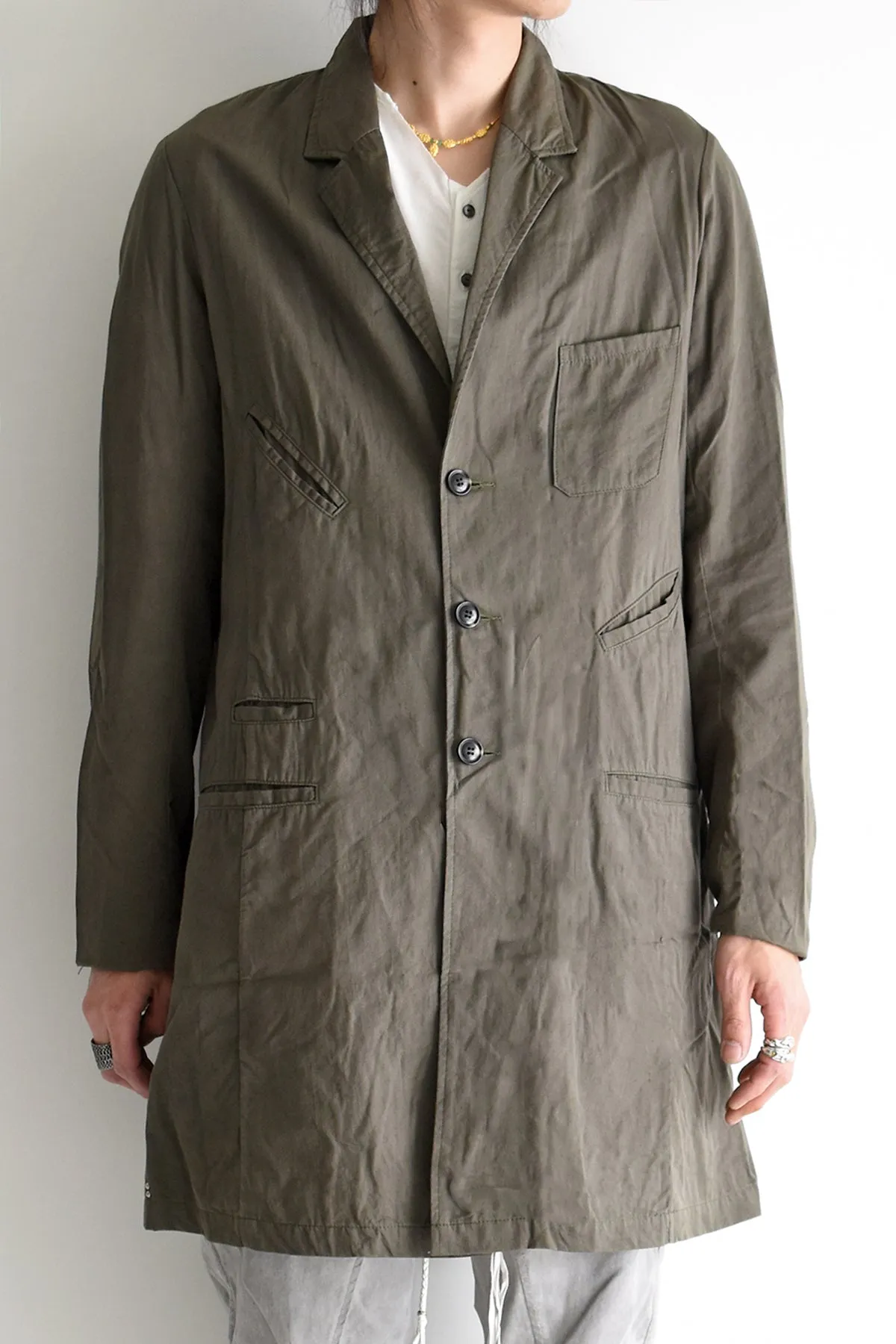 1901-JK04A Organic Cotton Multipul Coat Khaki