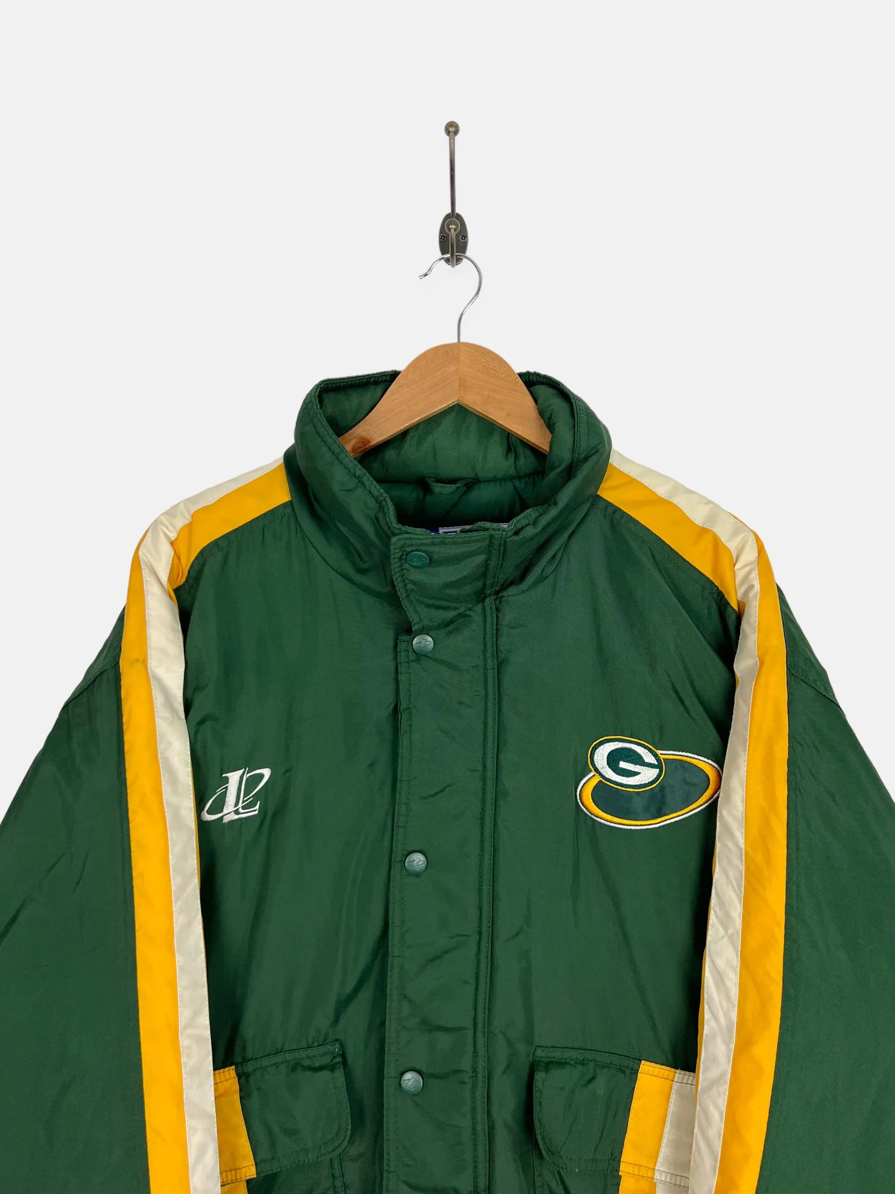 90's Green Bay Packers NFL Embroidered Puffer Jacket Size L