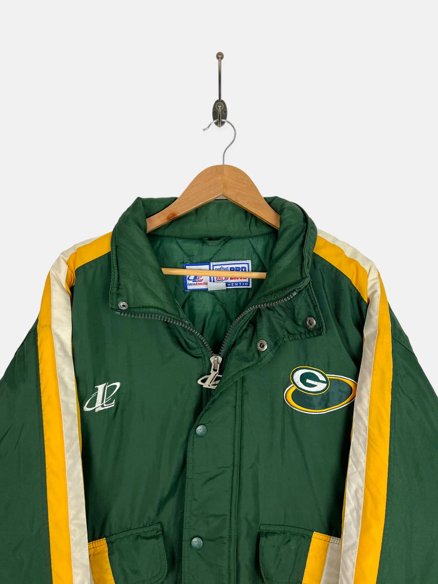 90's Green Bay Packers NFL Embroidered Puffer Jacket Size L