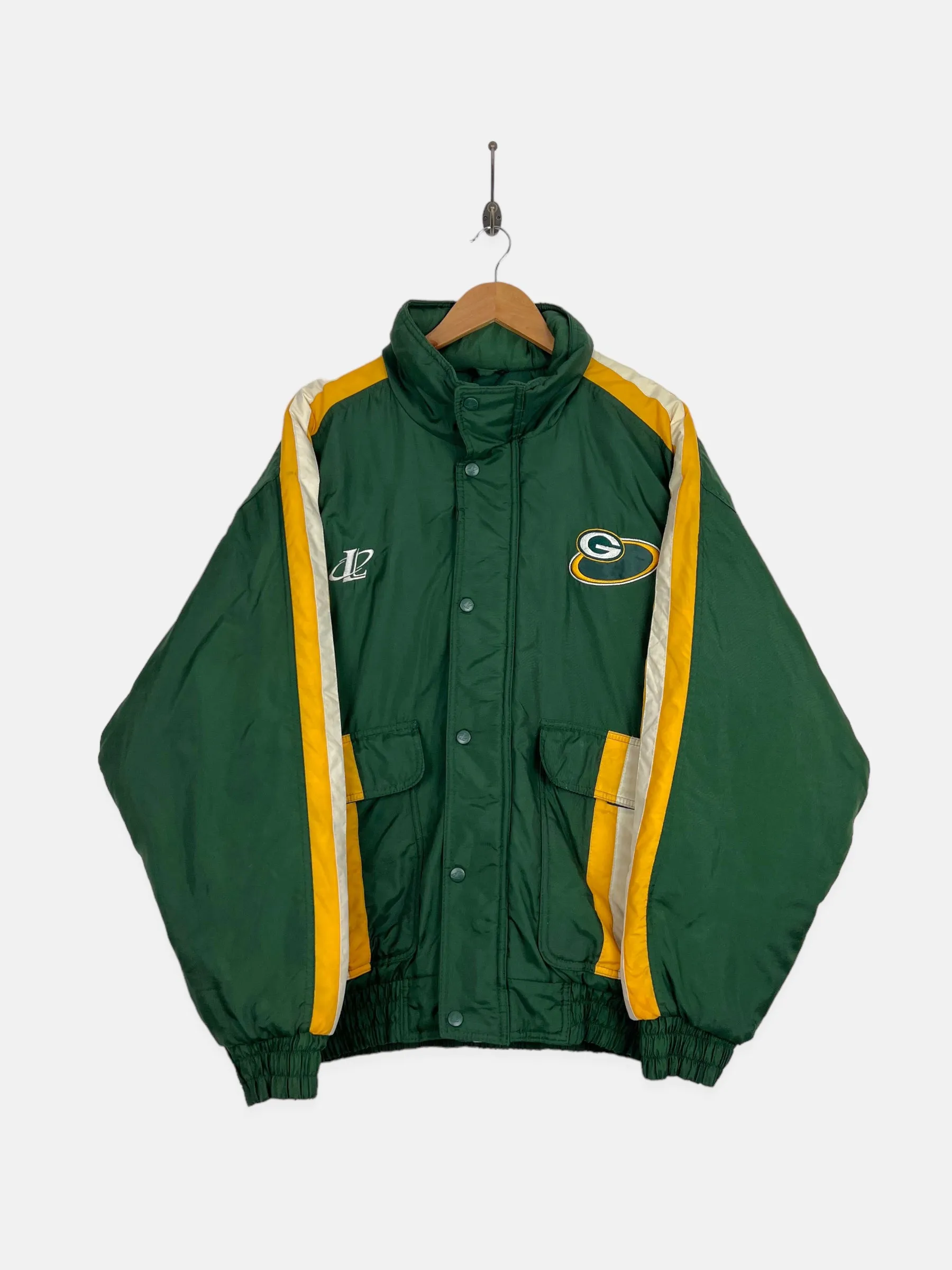 90's Green Bay Packers NFL Embroidered Puffer Jacket Size L