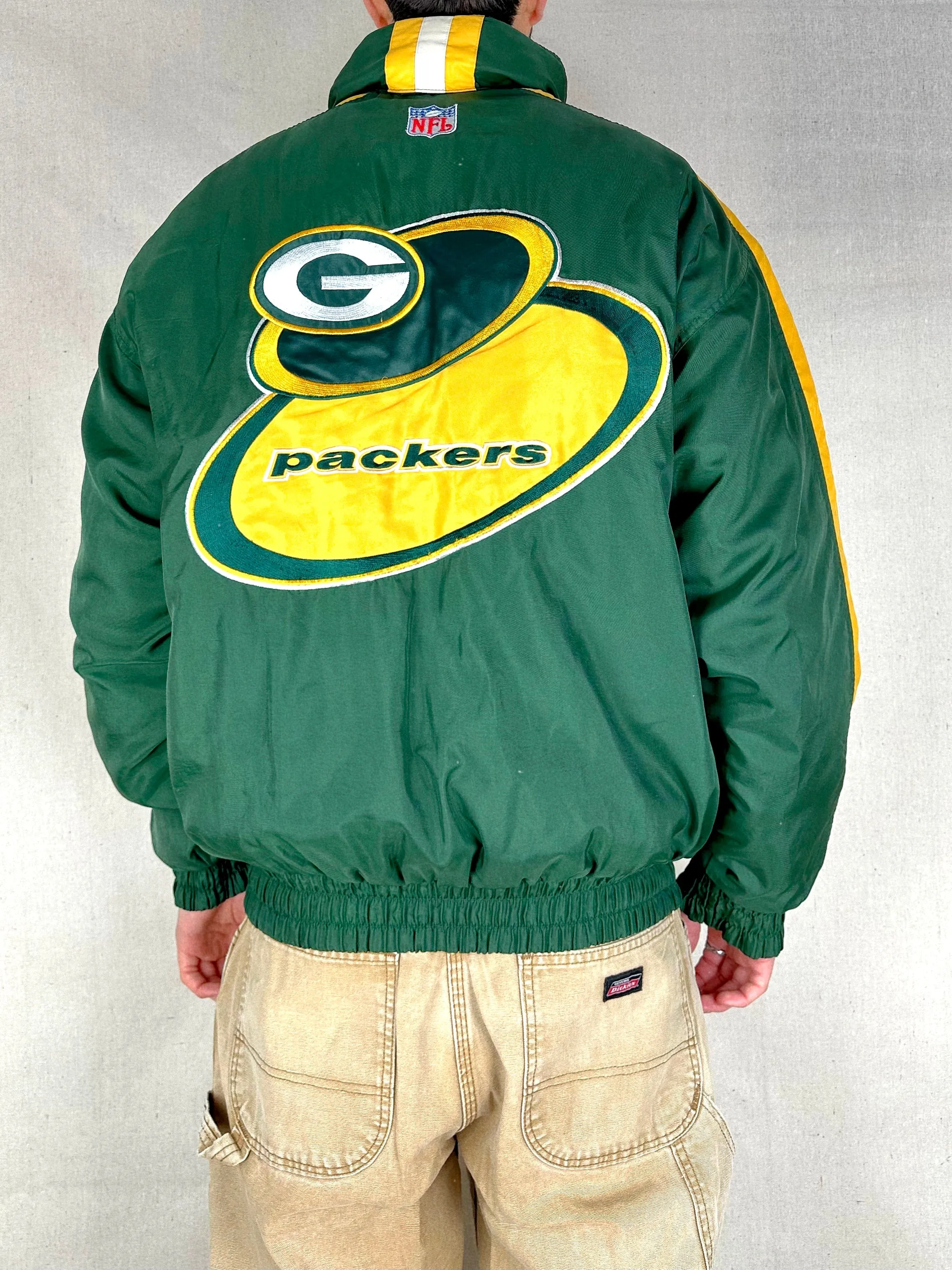 90's Green Bay Packers NFL Embroidered Puffer Jacket Size L