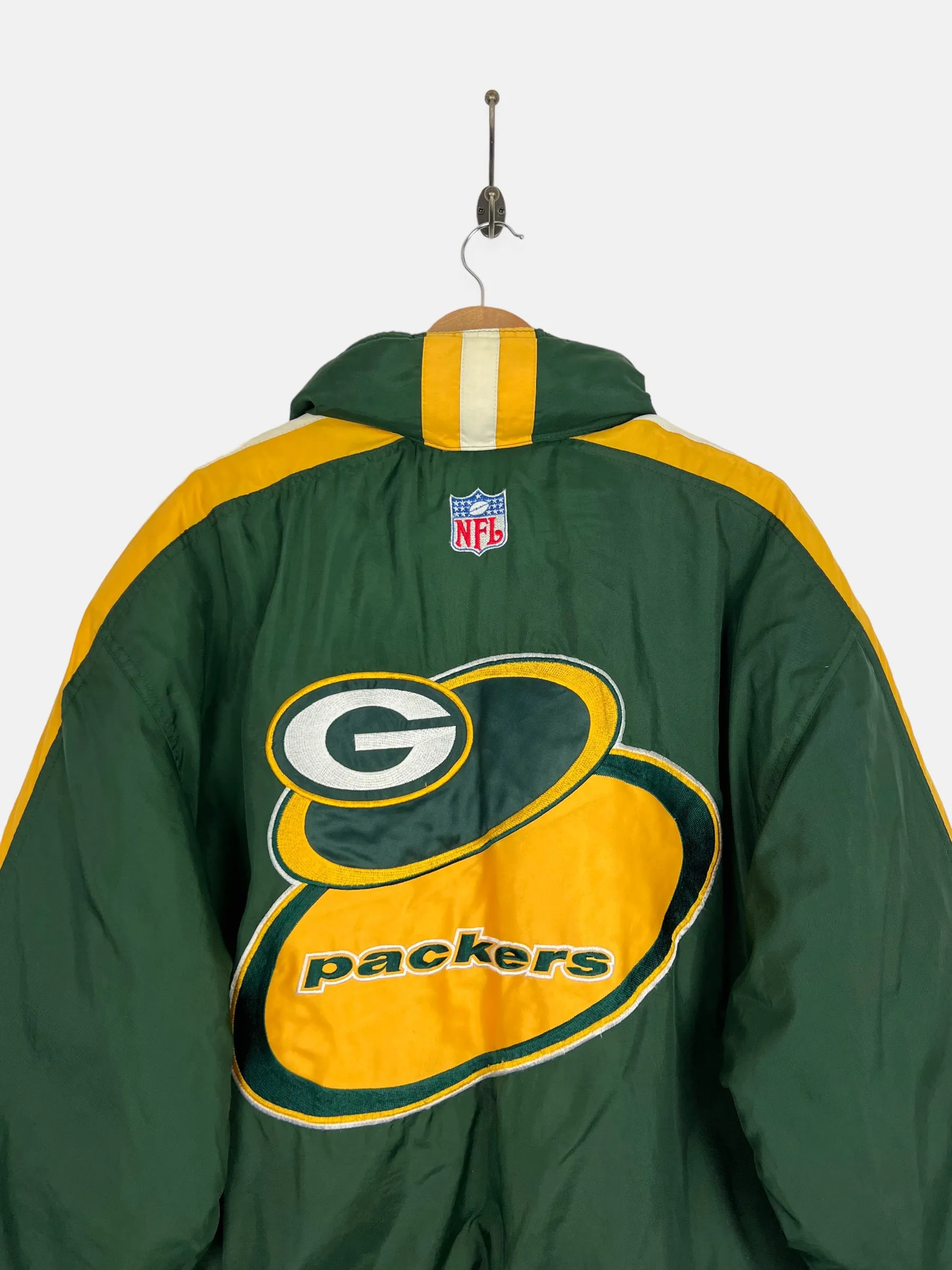 90's Green Bay Packers NFL Embroidered Puffer Jacket Size L