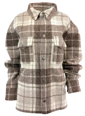 Alanui Shirt Jacket in Brown & Cream Plaid