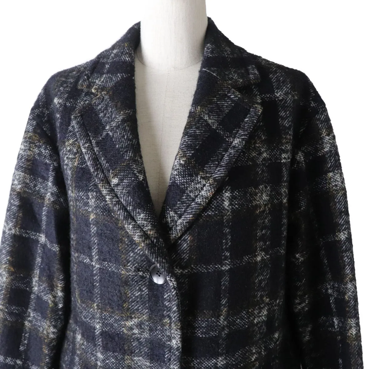 Aquascutum Wool Alpaca Long Chester Coat Check