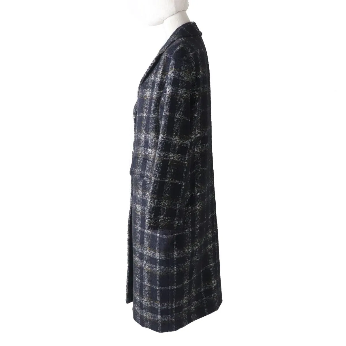 Aquascutum Wool Alpaca Long Chester Coat Check