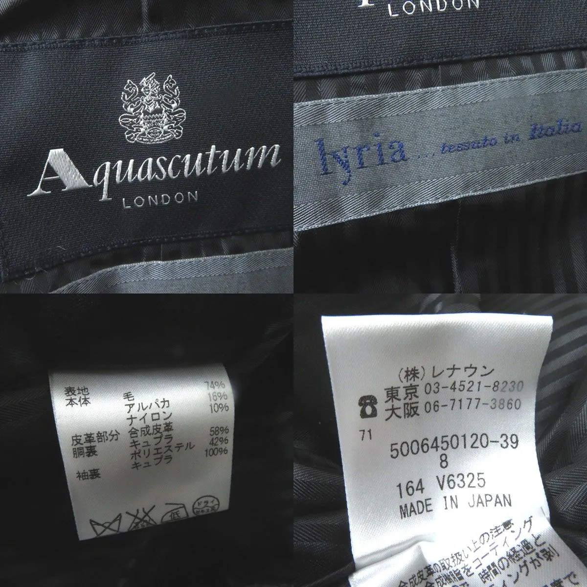 Aquascutum Wool Alpaca Long Chester Coat Check