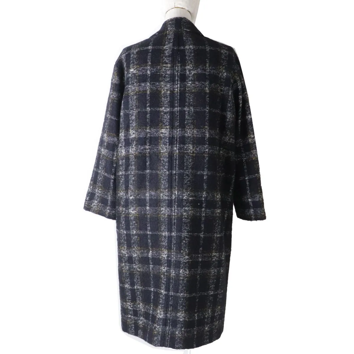 Aquascutum Wool Alpaca Long Chester Coat Check