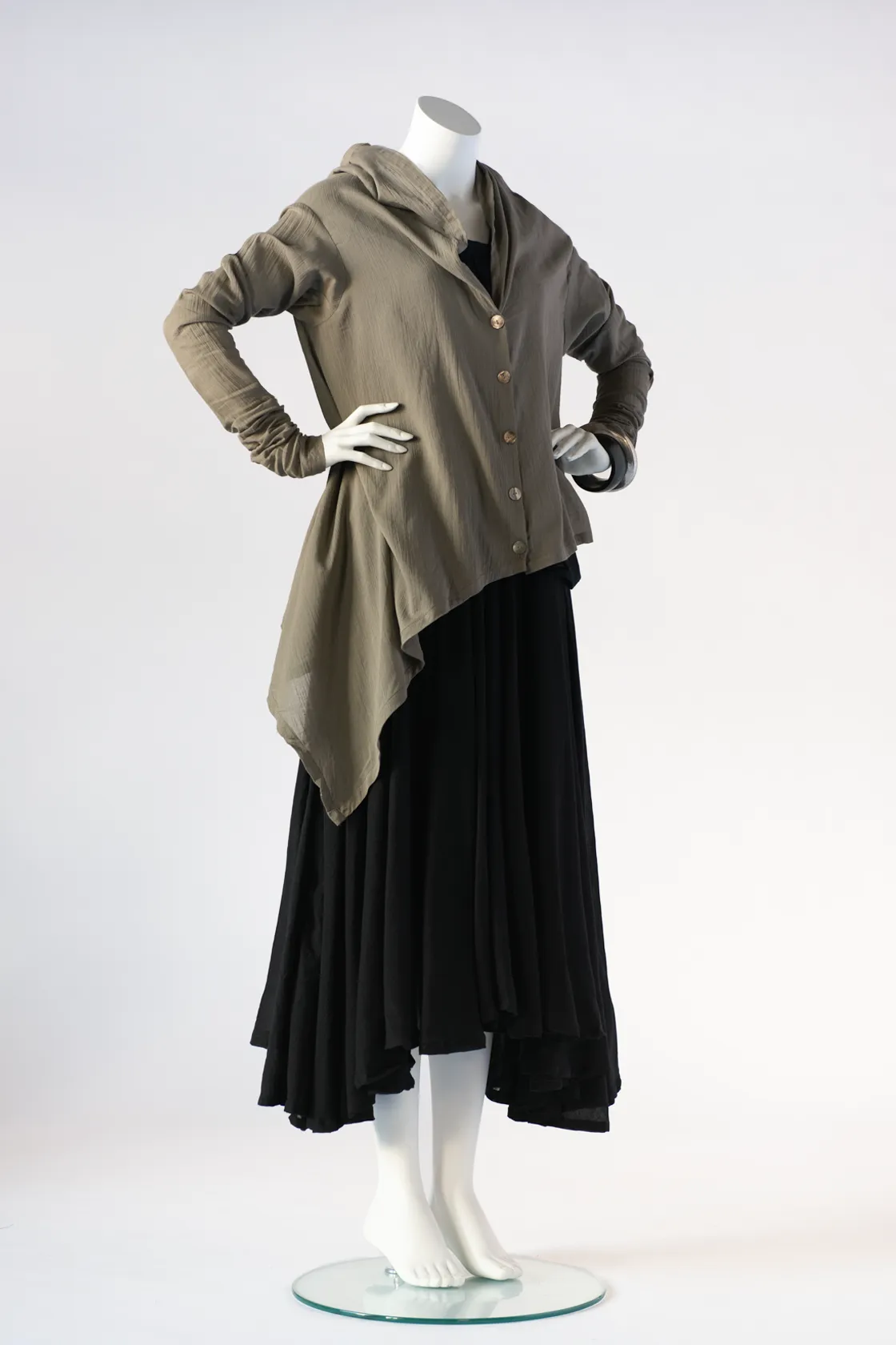 Asymmetric Jacket in Mushroom Rafina Crinkle