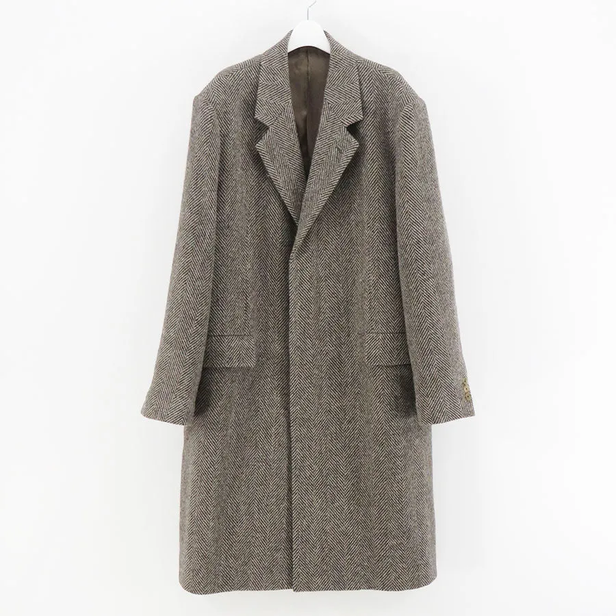 【AURALEE/オーラリー】<br>LAMA SHETLAND WOOL TWEED CHESTERFIELD COAT <br>A24AC01LS