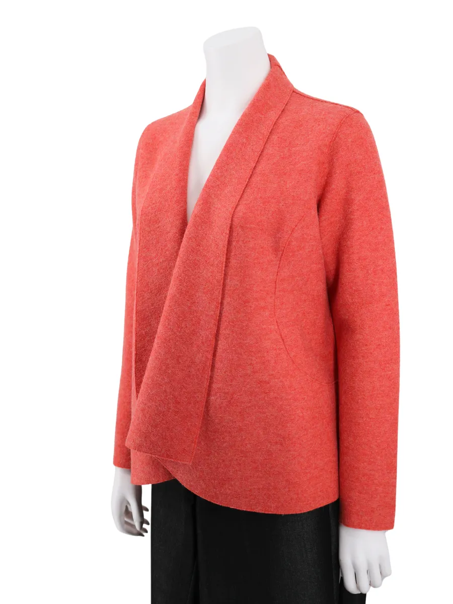 Baby Alpaca Blend Maya Jacket - coral