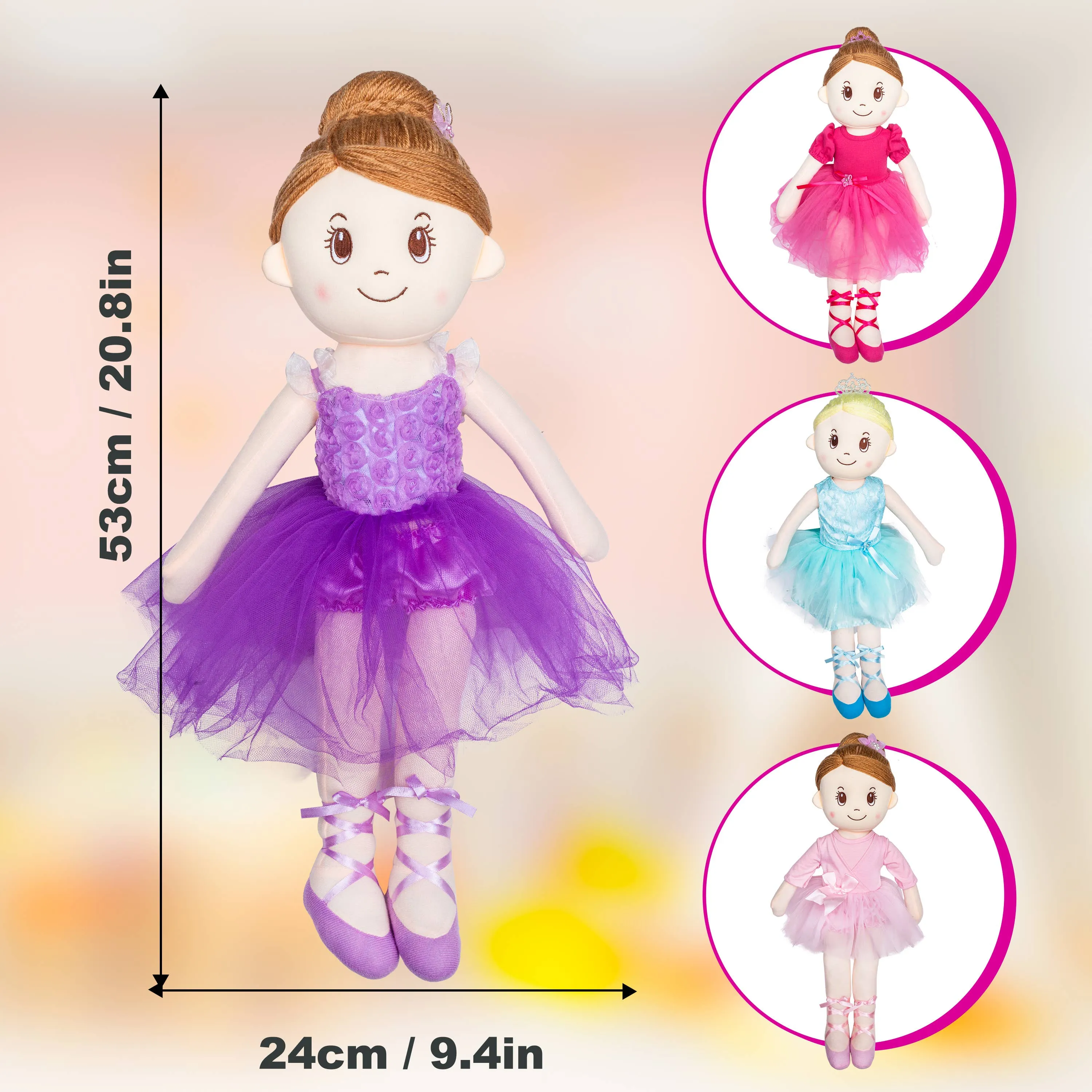 Ballerina Indi Doll - Raspberry