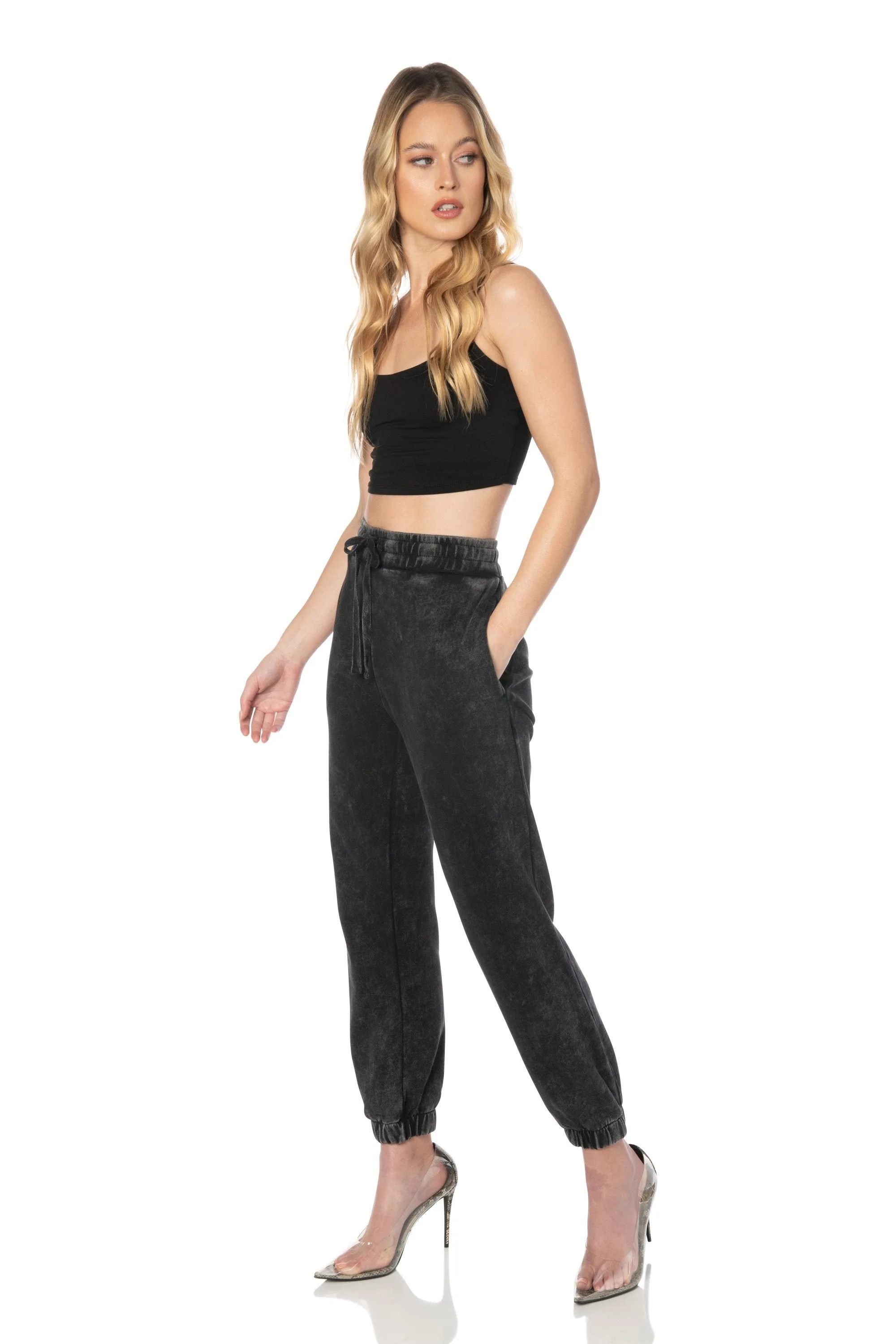 Black Crop Top V Strap Back