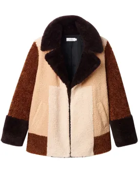 Brown Multi Faux Fur Stefan Coat