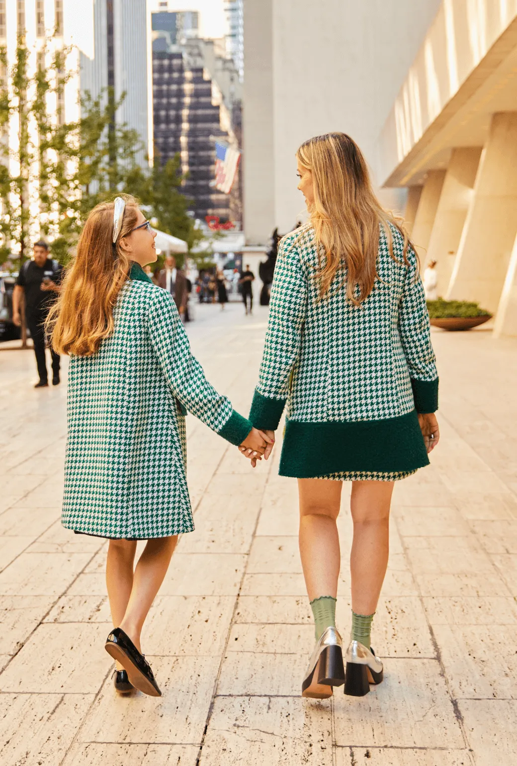 Buru x Tori Mellott Mod Coat - Green Houndstooth