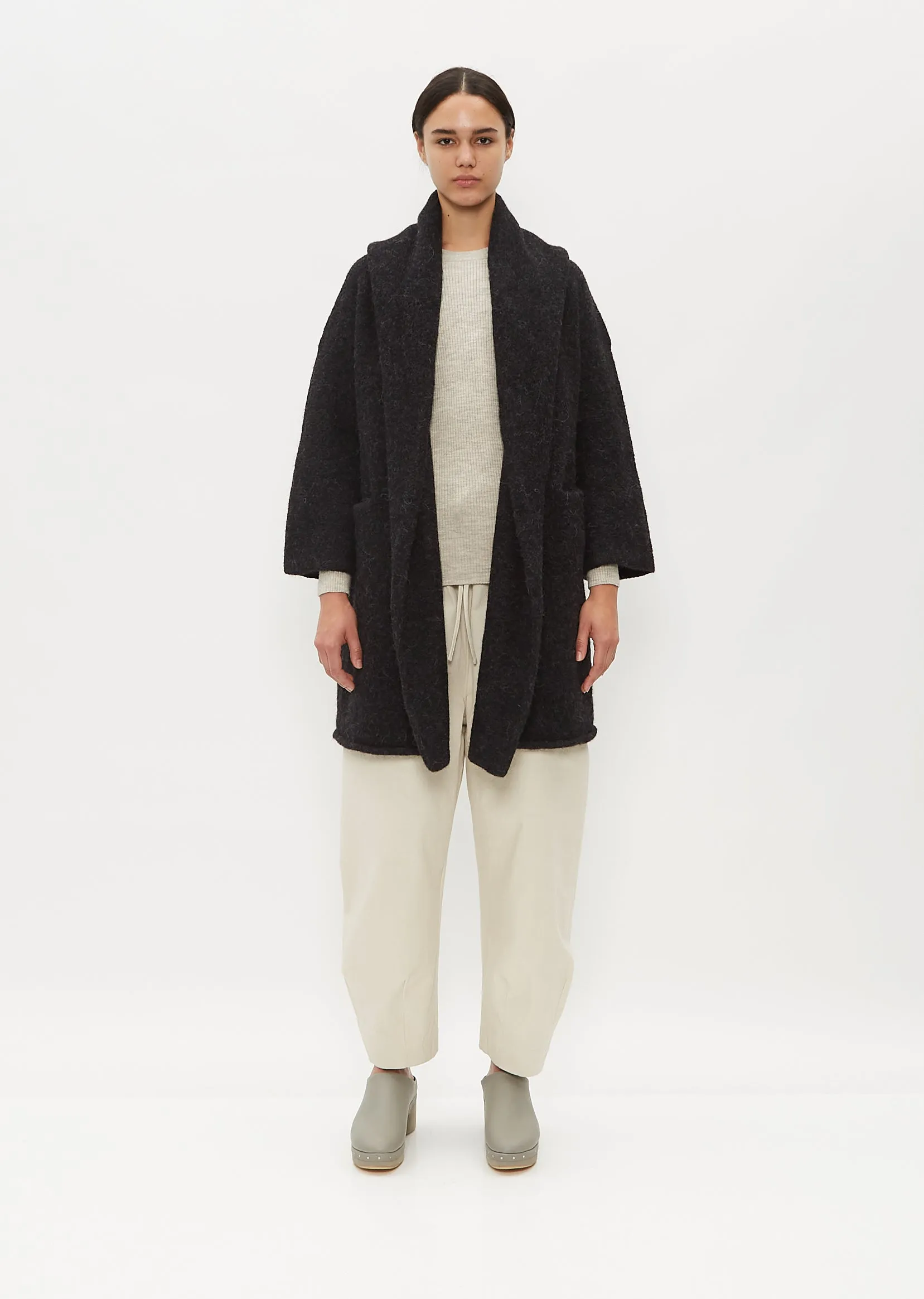 Capote Coat - Black Melange