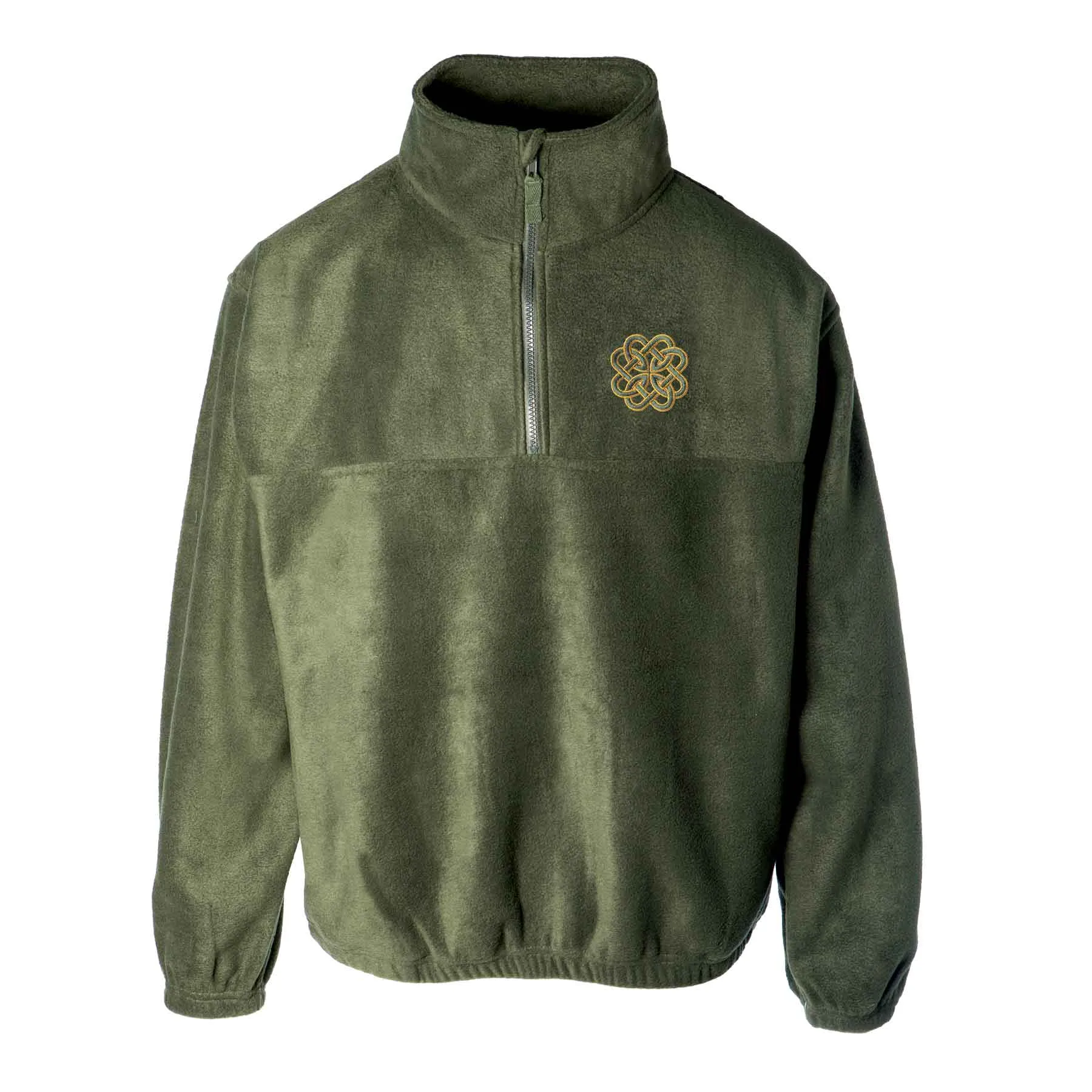 Celtic Clover Knot Embroidered Personalized Fleece 1/4 Zip- Green