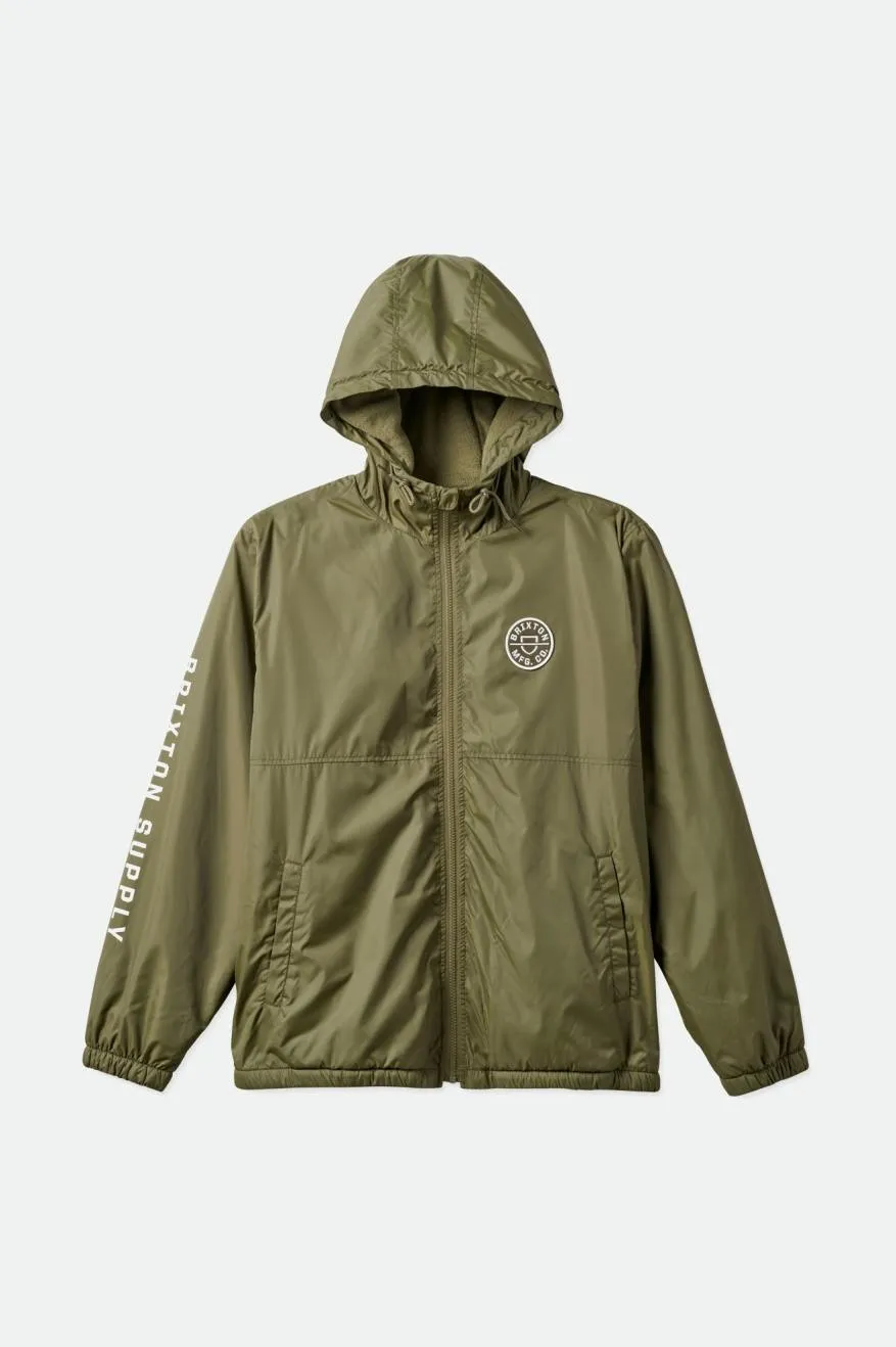 Claxton Crest Lined Hood Jacket - Military Olive