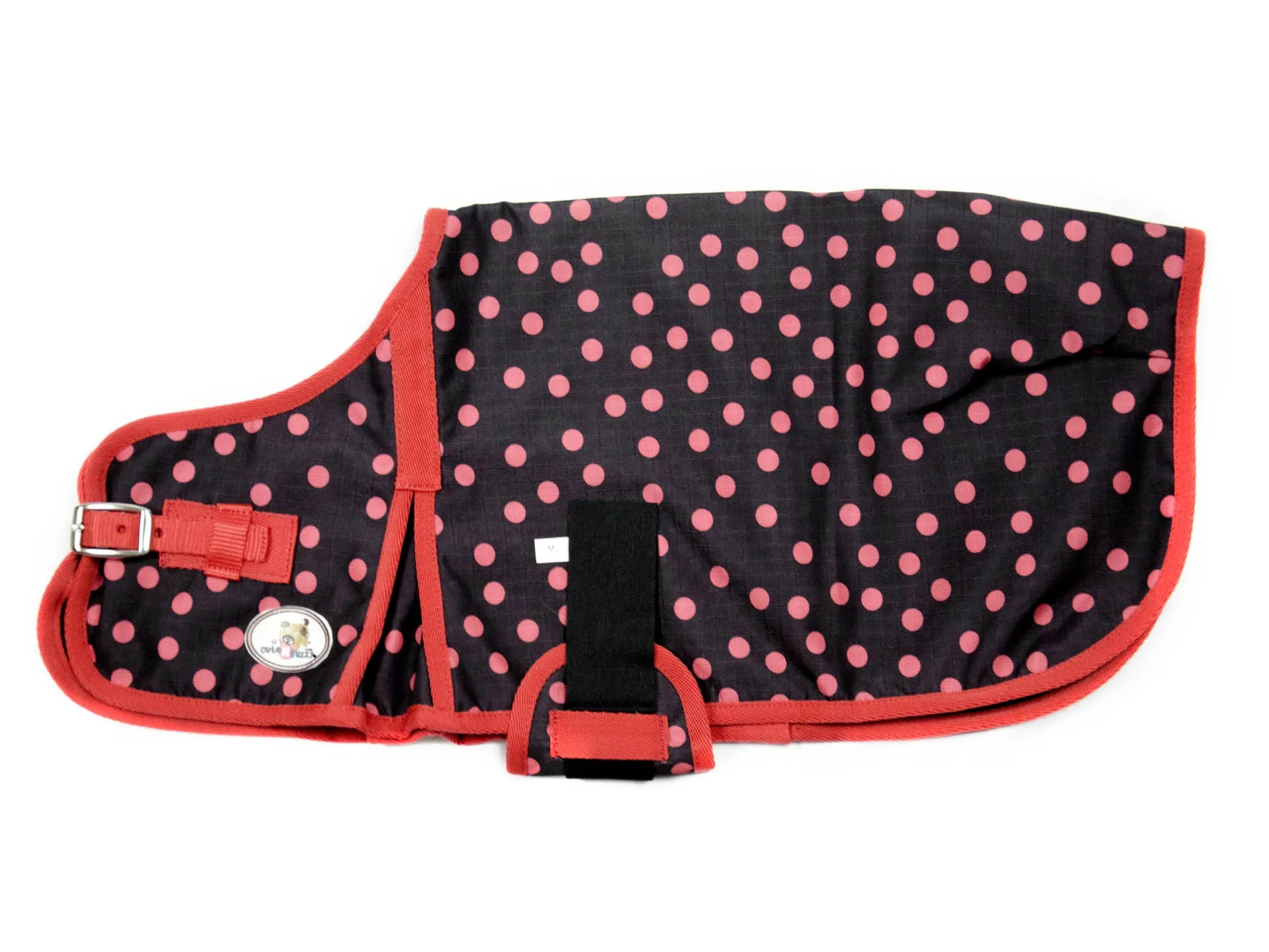 cuteNfuzzy Lady Bug Polka Dots Super Tough 600D Dog Coat with Fleece Lining