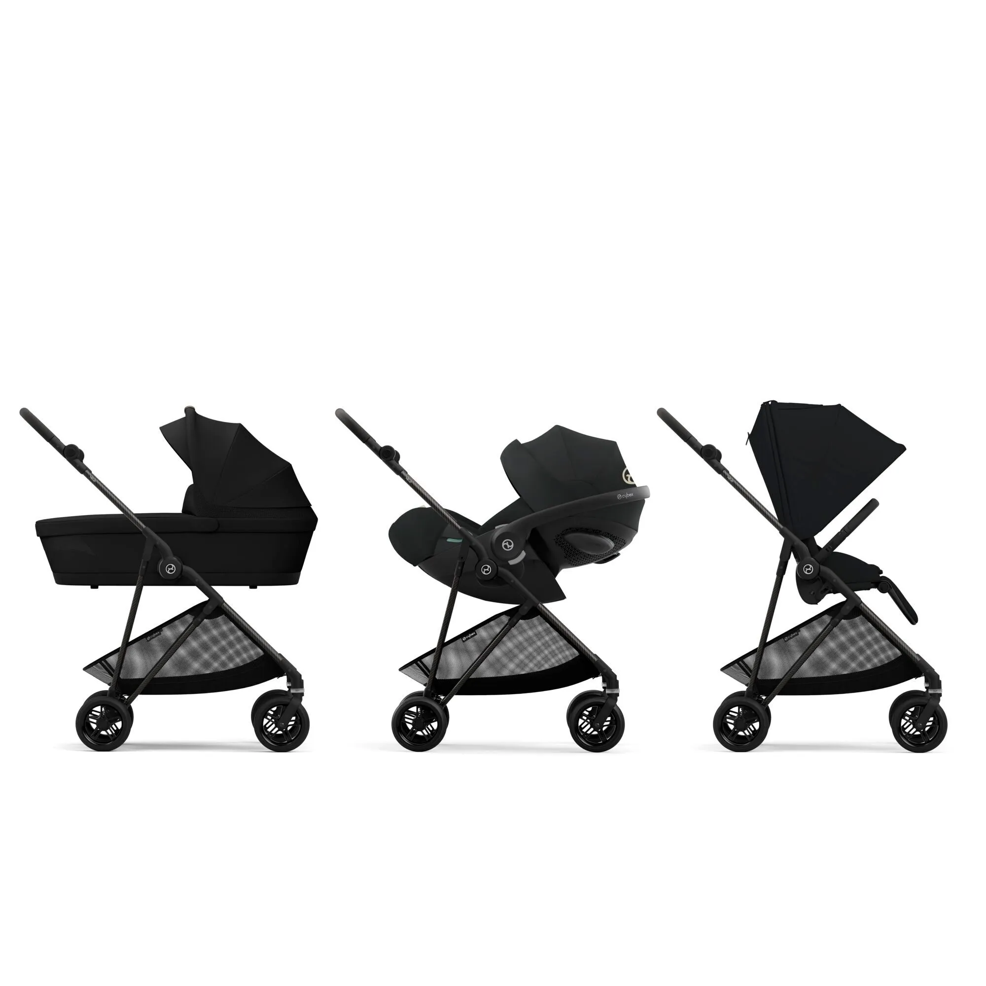 CYBEX Melio Carbon 3 Ultra Lightweight Stroller - Moon Black