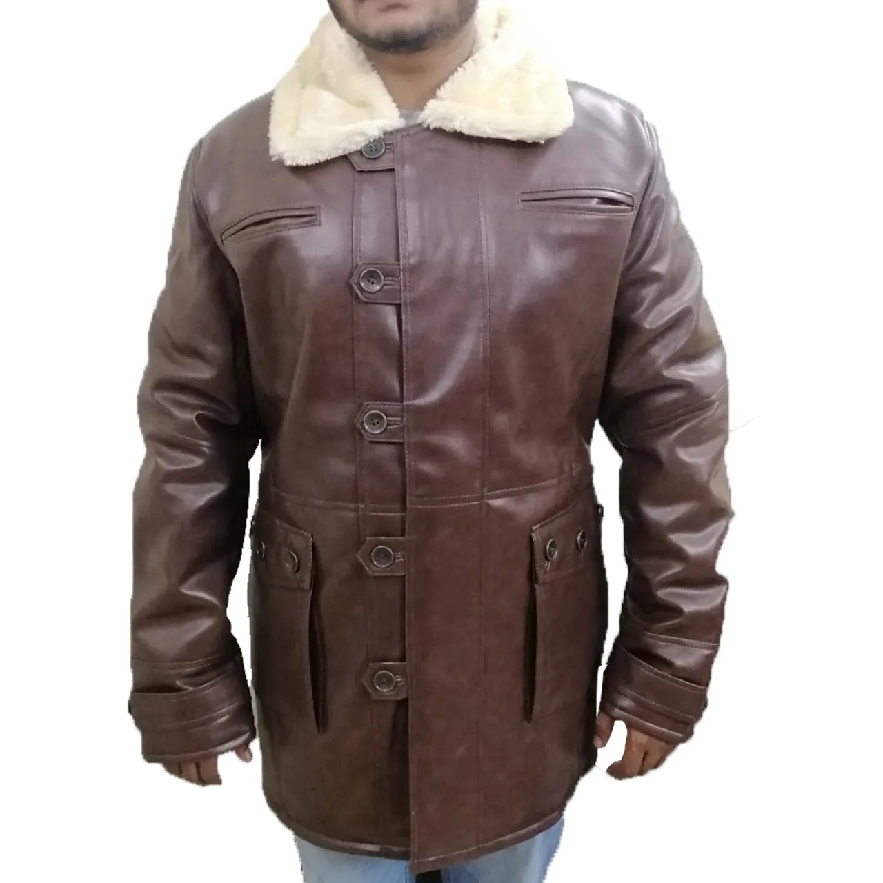 Dark Knight Rises Distressed Brown Bane Leather Coat