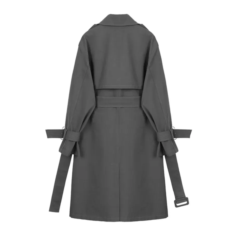 Elias Dark Gray Casual Classic Trench Coat