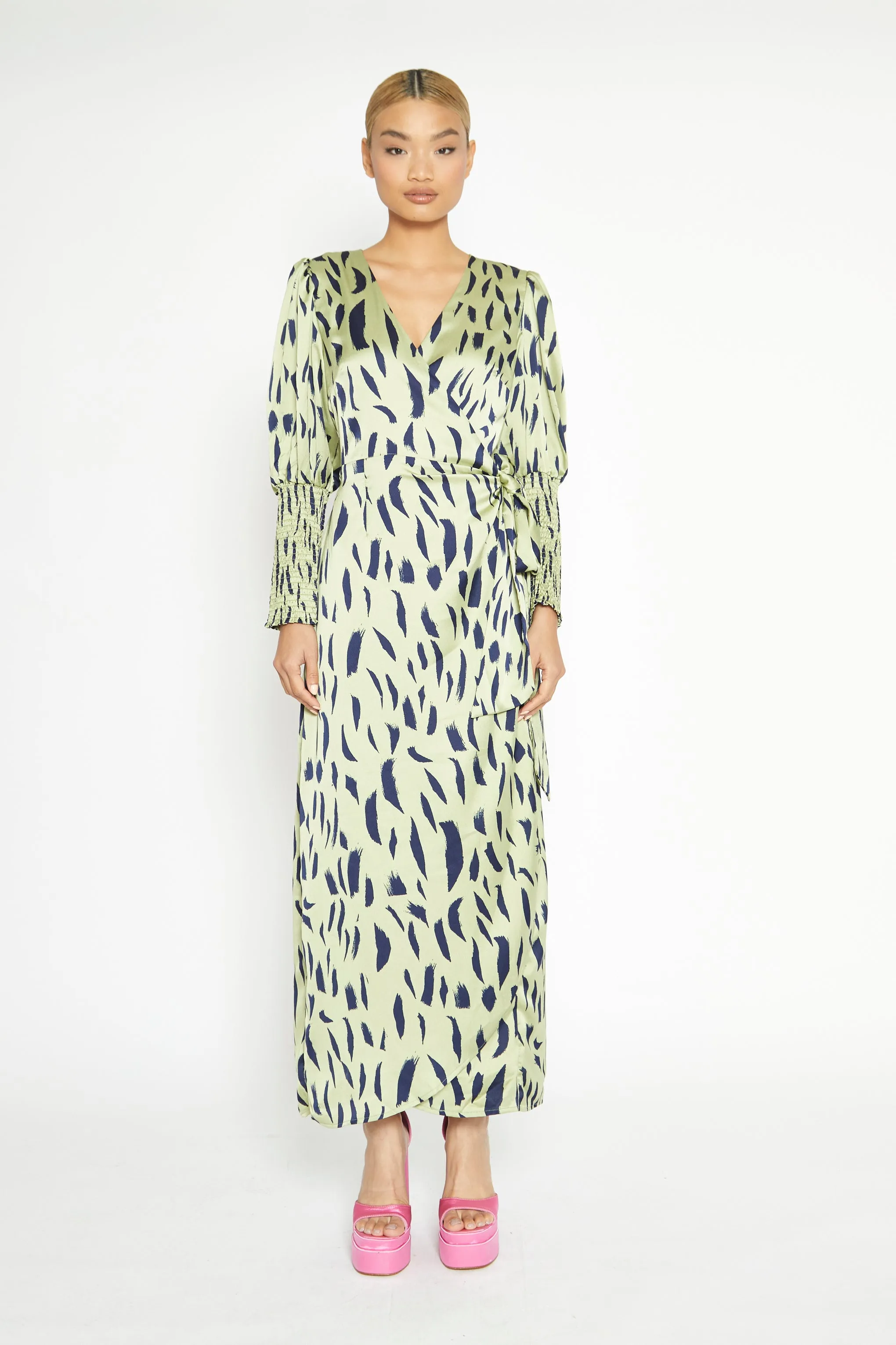 Glamorous Wrap Maxi Dress with Tie Detail