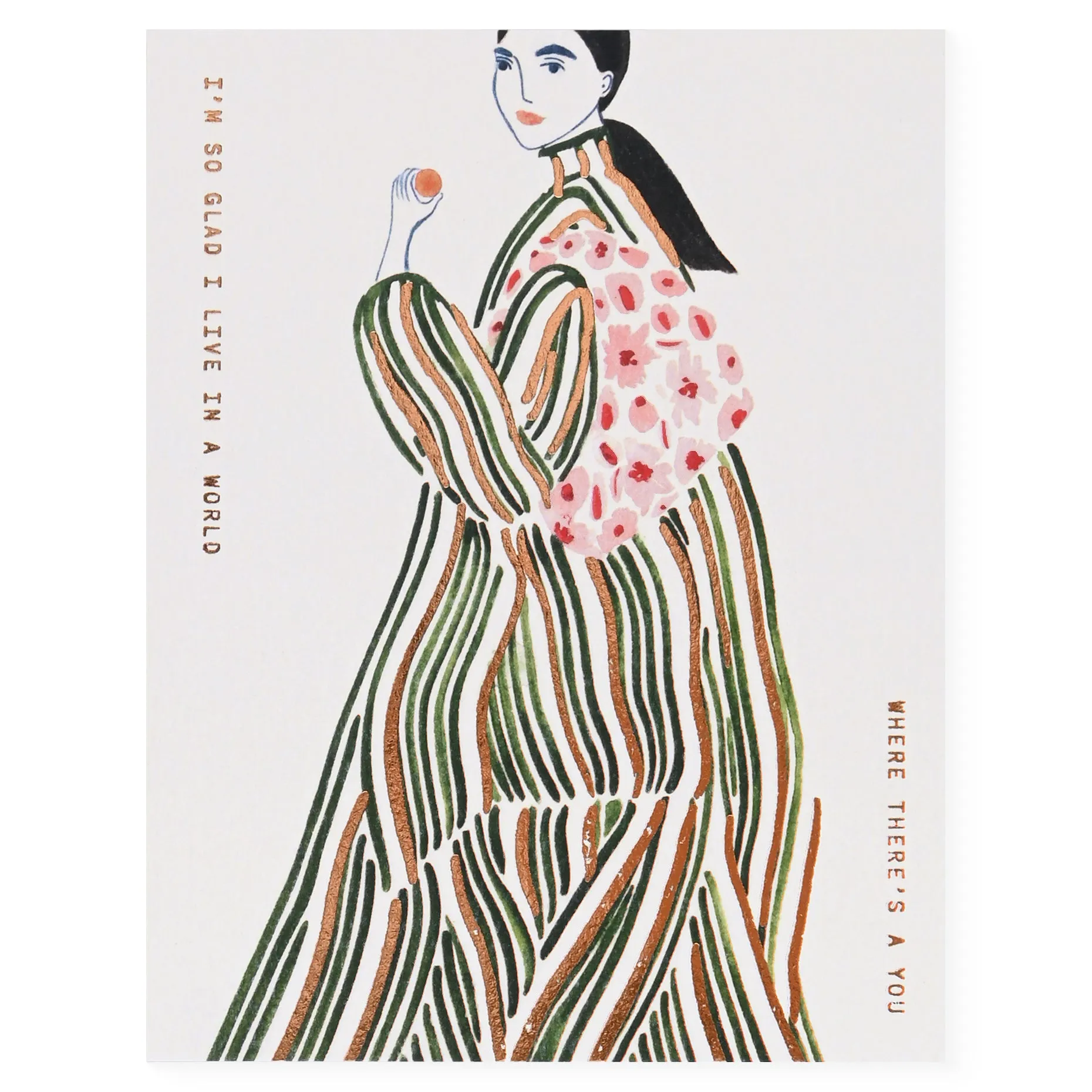 Green Coat Lady Greeting Card