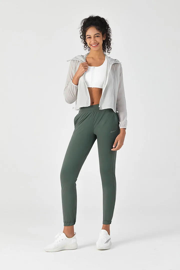 High-Waist Mesh-Like 7/8 Jogger