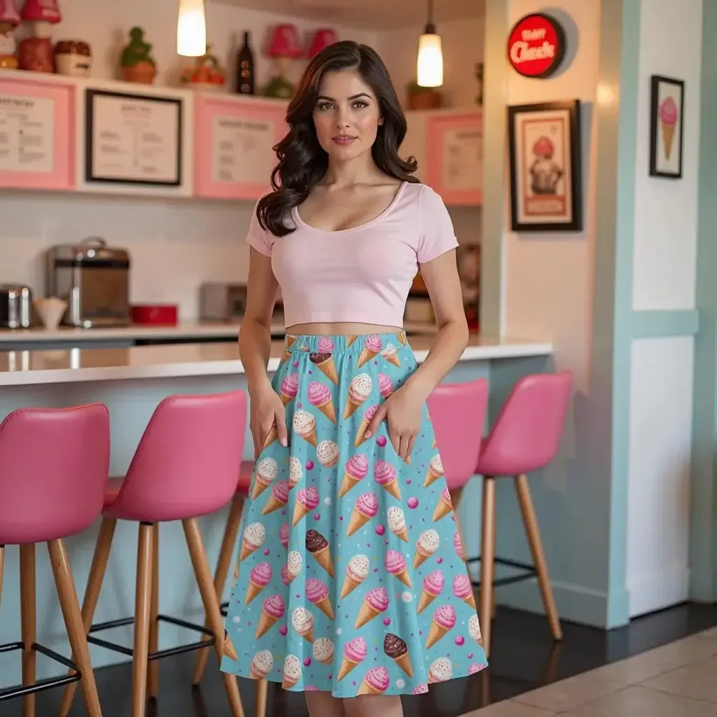 Ice Cream Sprinkles Full Circle Skirt