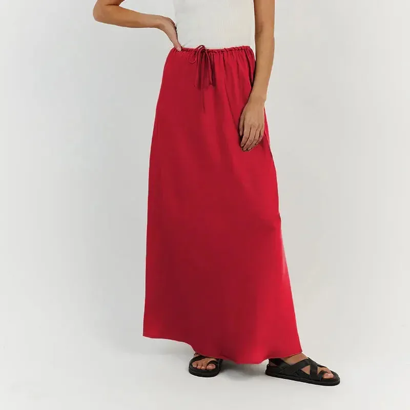 Kelara - Elegant satin maxi skirt