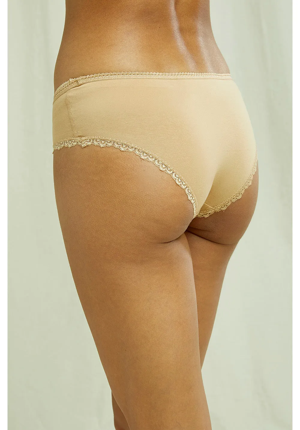 Lace Hipster Underwear in Almond