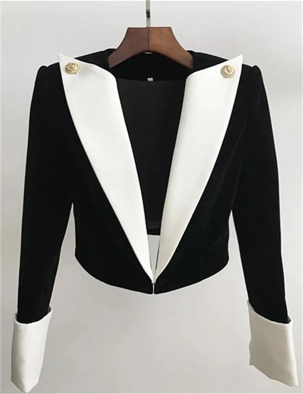 Ladies Contrast Color Chic Cropped Blazer L120