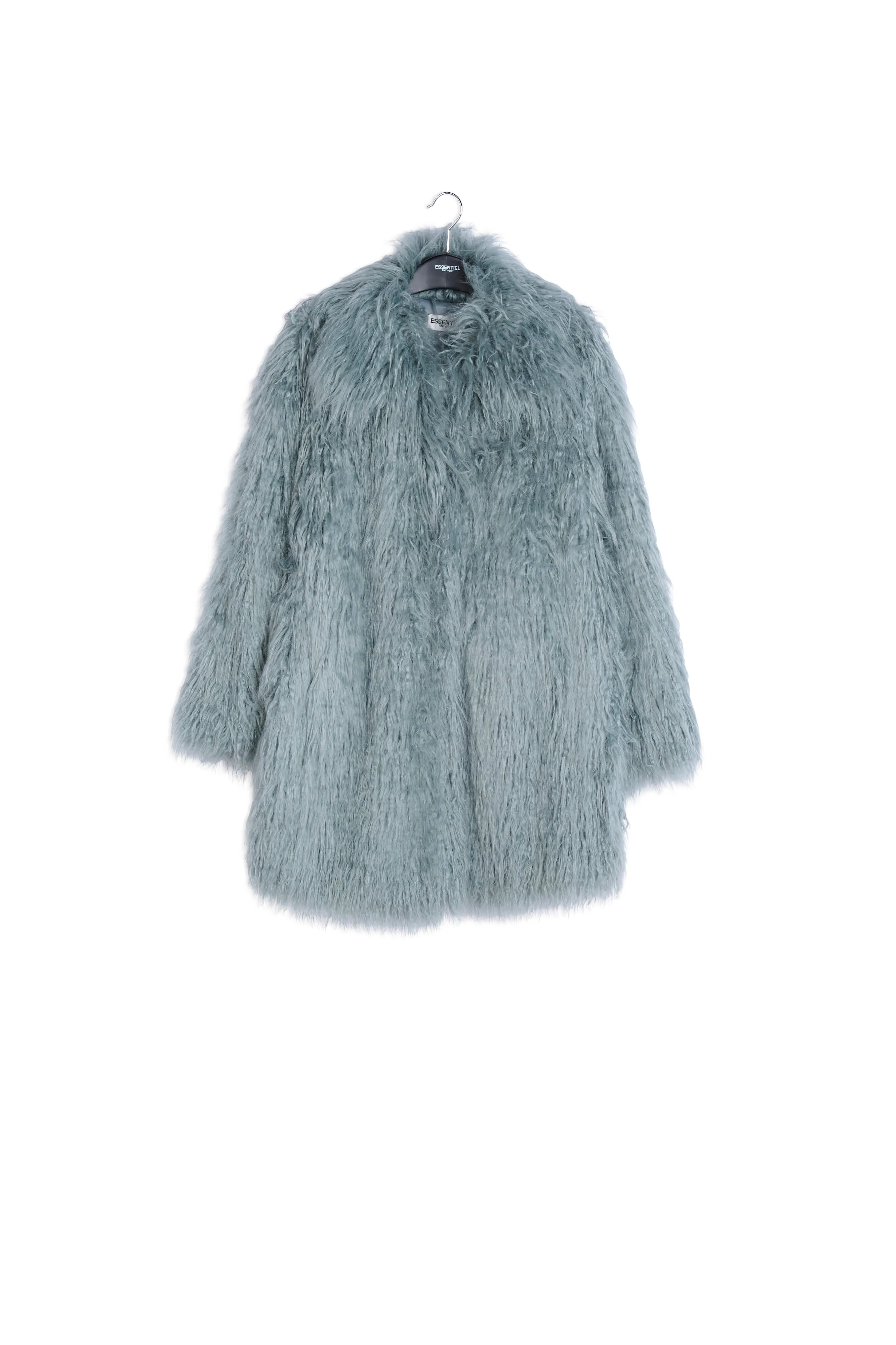 Light blue faux fur coat