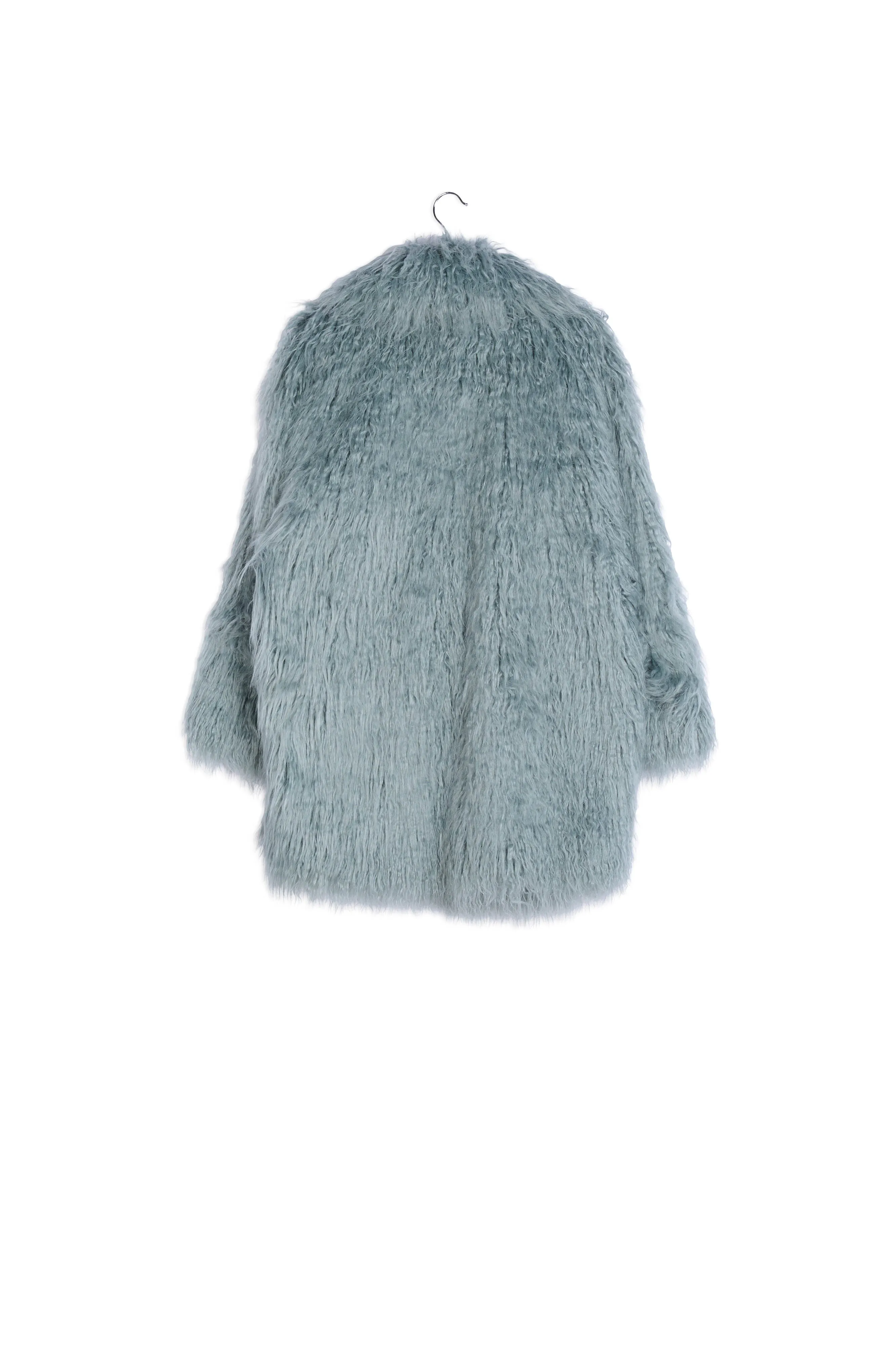 Light blue faux fur coat