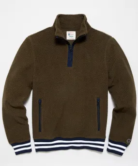 Lightweight Polartec Half Zip in Brown Umber