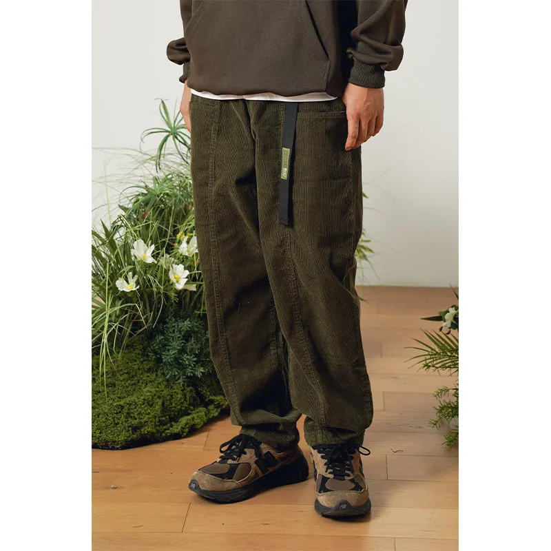 Loose Solid Color Corduroy Casual Pants