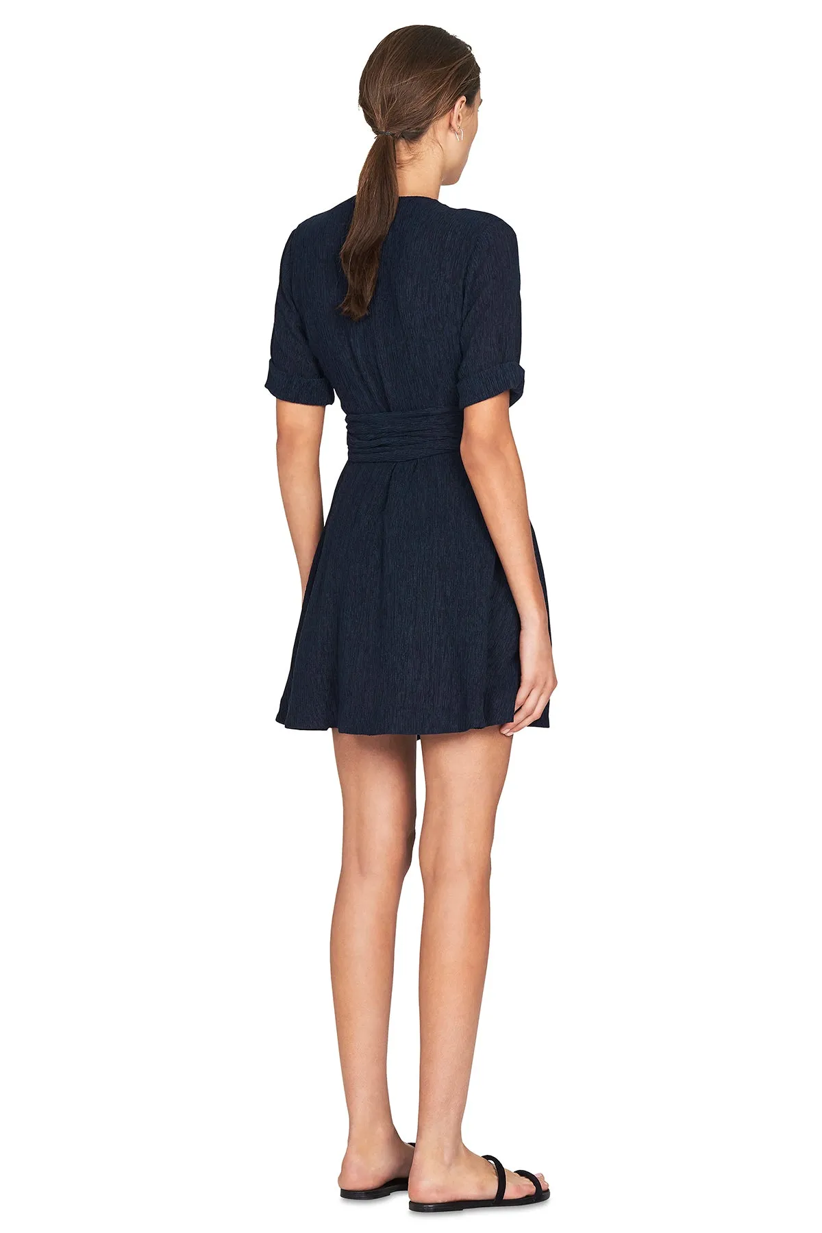 Magnolia Tie Wrap Dress- Navy