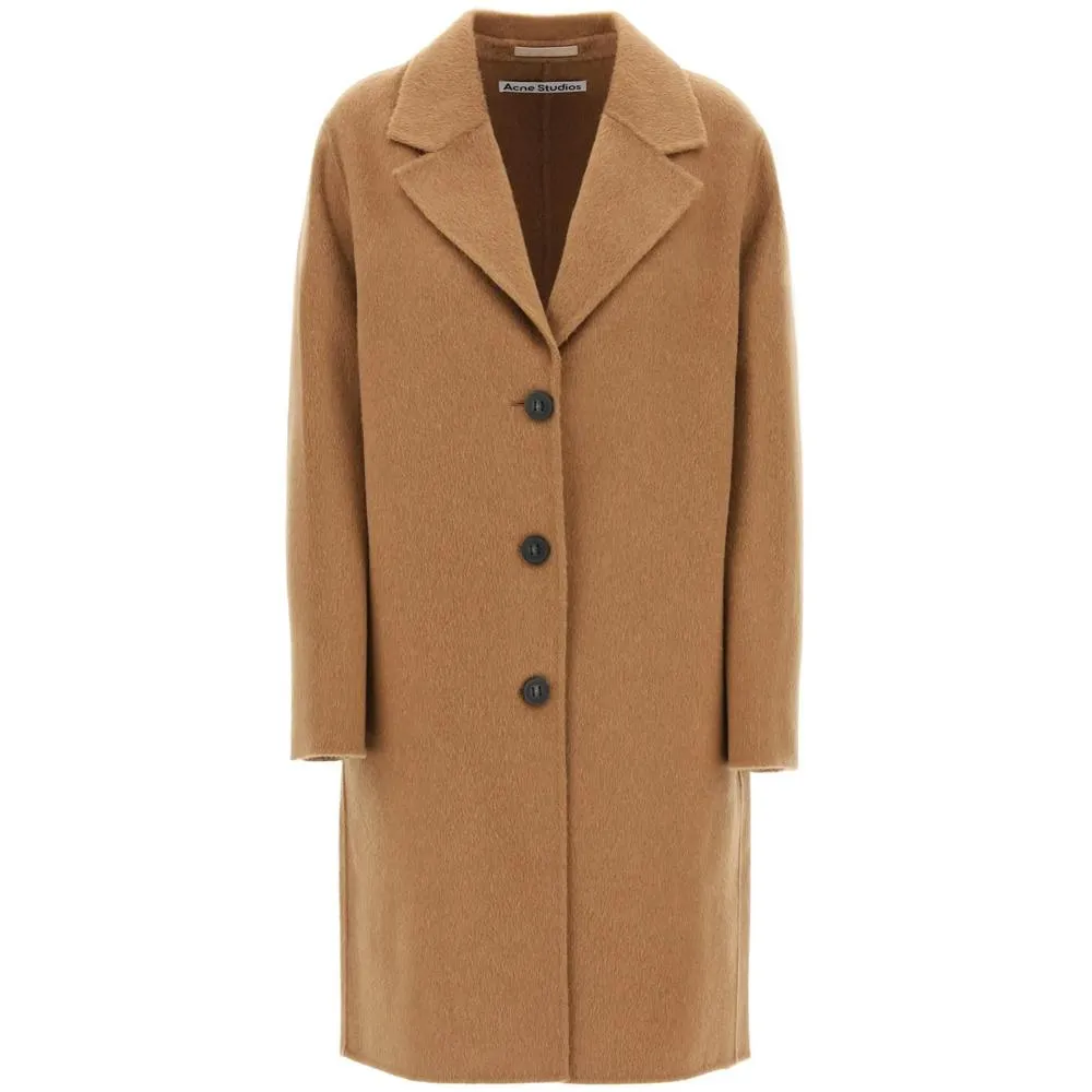 Manteaux Acne Studios Midi Wool And Alpaca Coat - Beige - Femme