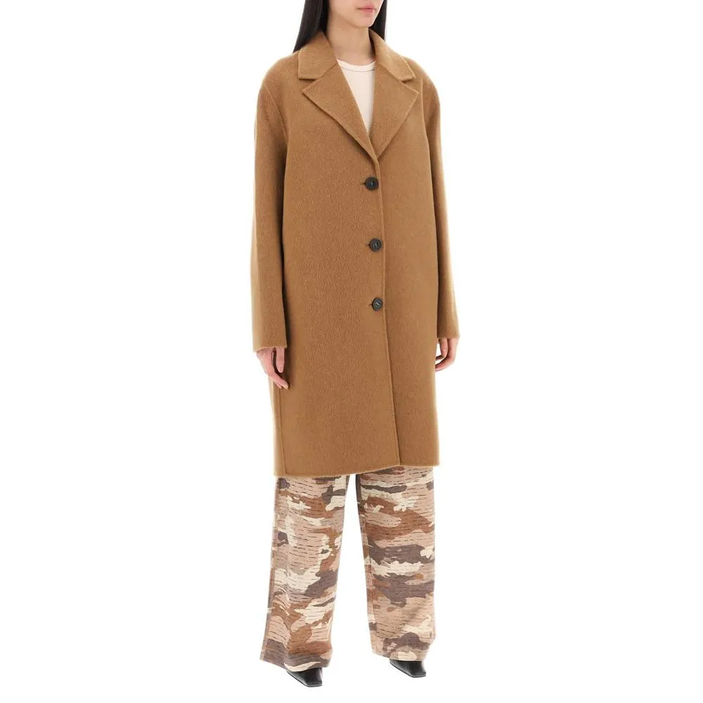 Manteaux Acne Studios Midi Wool And Alpaca Coat - Beige - Femme