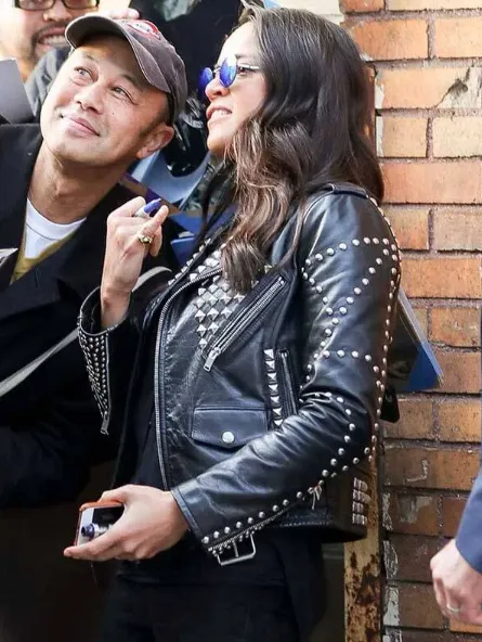 Michelle Rodriguez Black Studded Leather Jacket