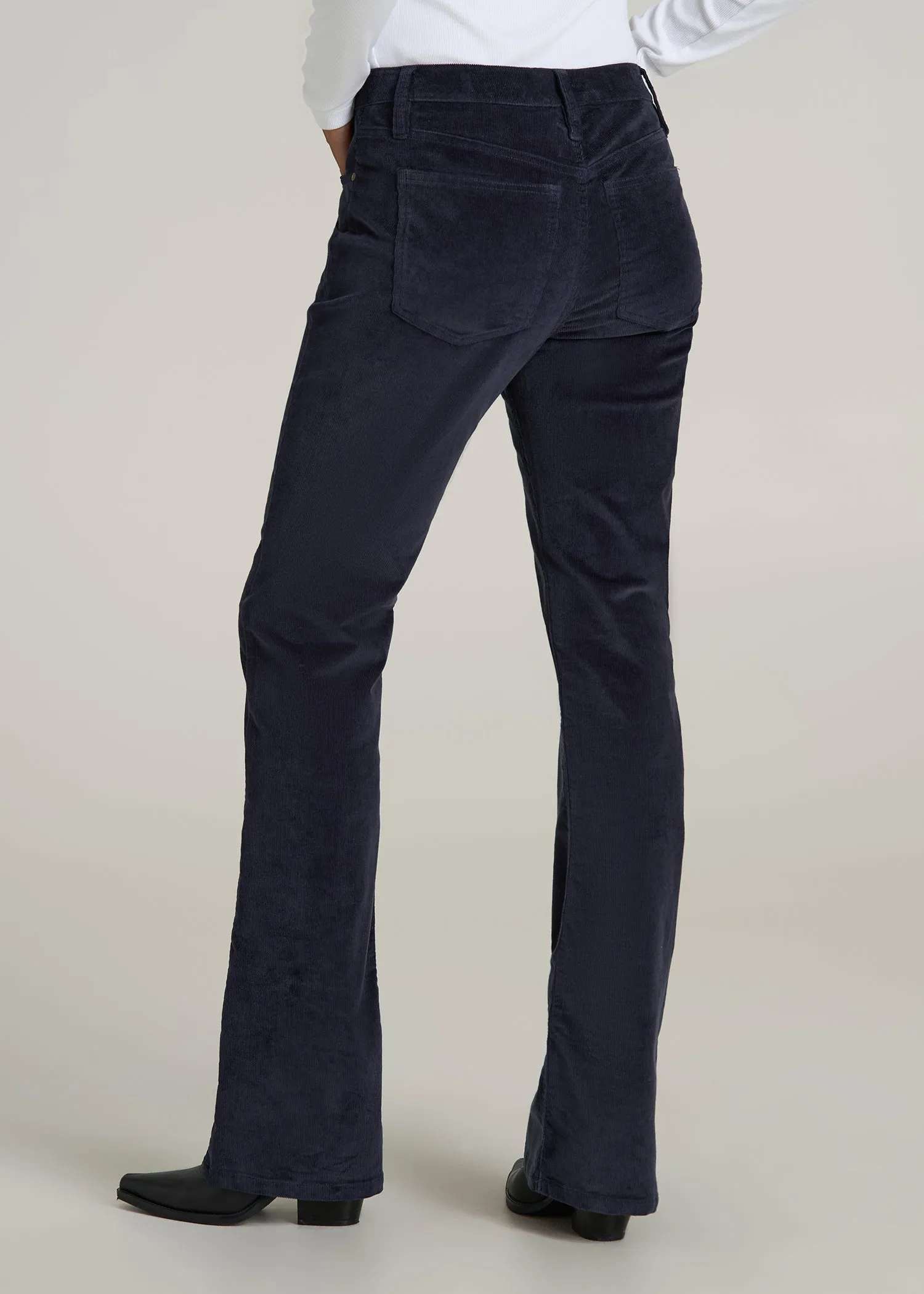 Mid Rise Mini Bootcut Tall Corduroy Pants for Women in Patriot Blue