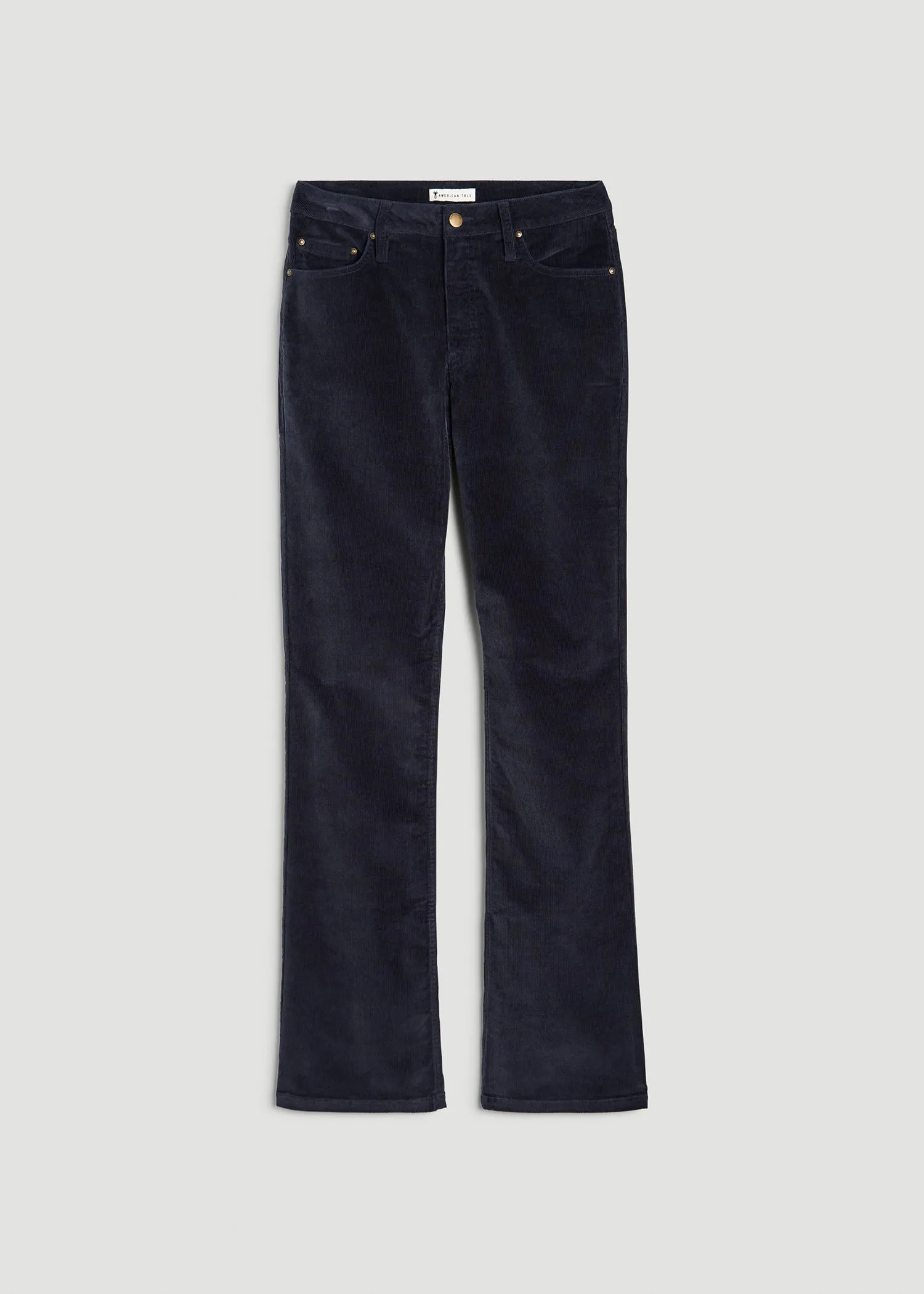 Mid Rise Mini Bootcut Tall Corduroy Pants for Women in Patriot Blue