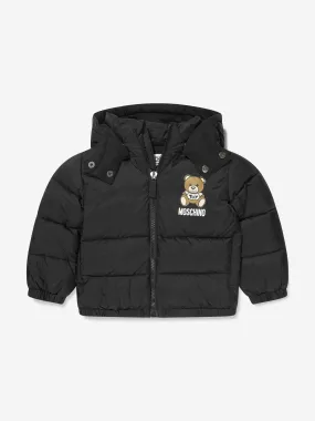 Moschino Baby Teddy Bear Puffer Jacket in Black