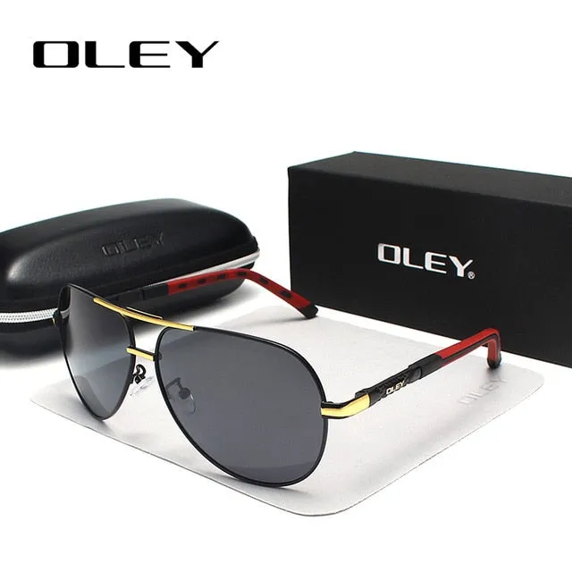 Oley Brand Men's Aluminum Polarized Sunglasses Classic Pilot Coating Lens Shades Y8725