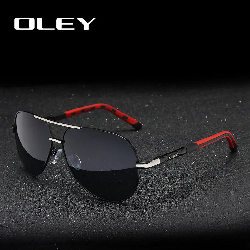 Oley Brand Men's Aluminum Polarized Sunglasses Classic Pilot Coating Lens Shades Y8725