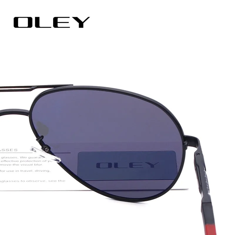 Oley Brand Men's Aluminum Polarized Sunglasses Classic Pilot Coating Lens Shades Y8725