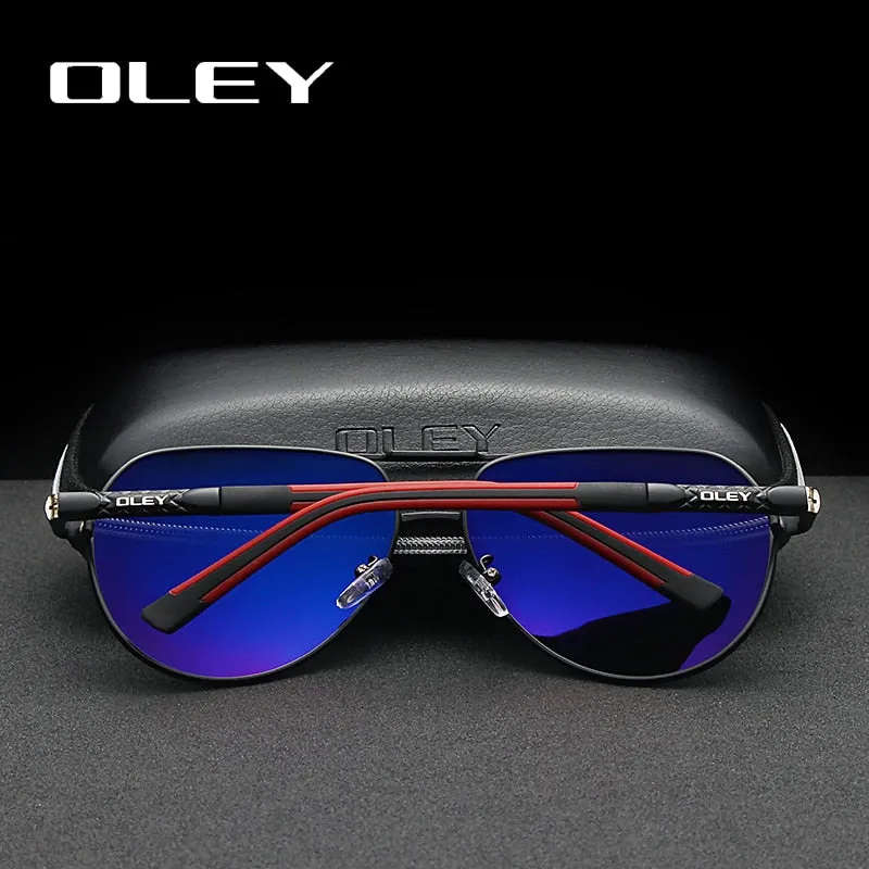 Oley Brand Men's Aluminum Polarized Sunglasses Classic Pilot Coating Lens Shades Y8725