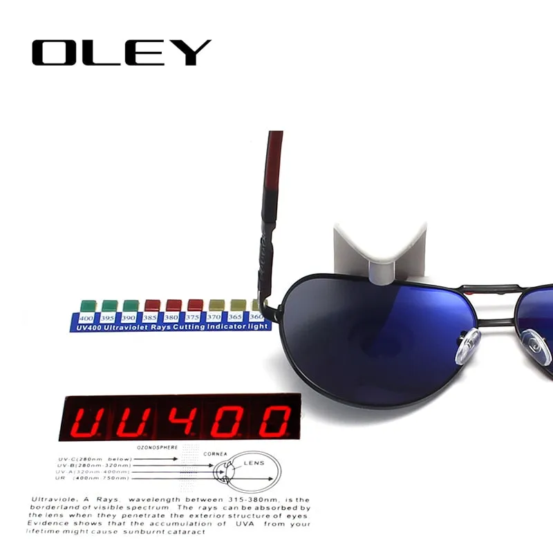 Oley Brand Men's Aluminum Polarized Sunglasses Classic Pilot Coating Lens Shades Y8725