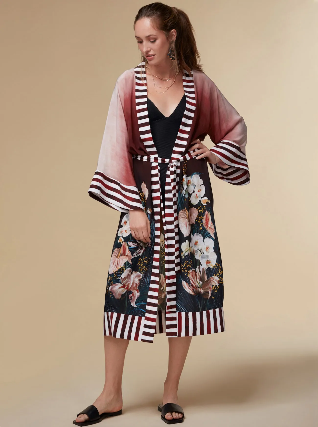 Olivia Silk Kimono Robe